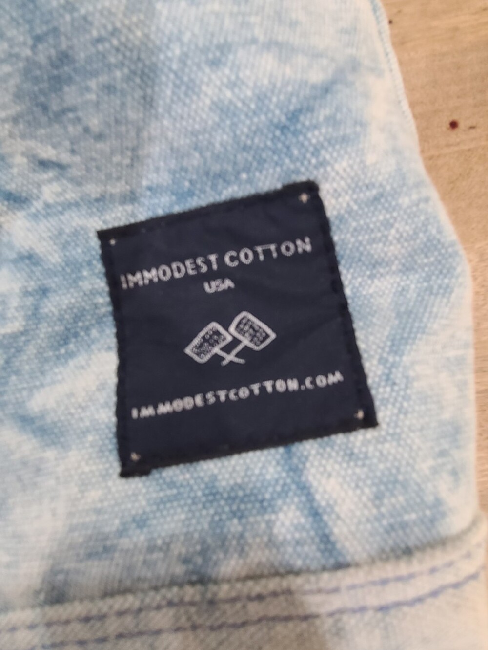 Immodest Cotton Construction Tote In Acid Wash AWESOME! - Picture 3 of 14